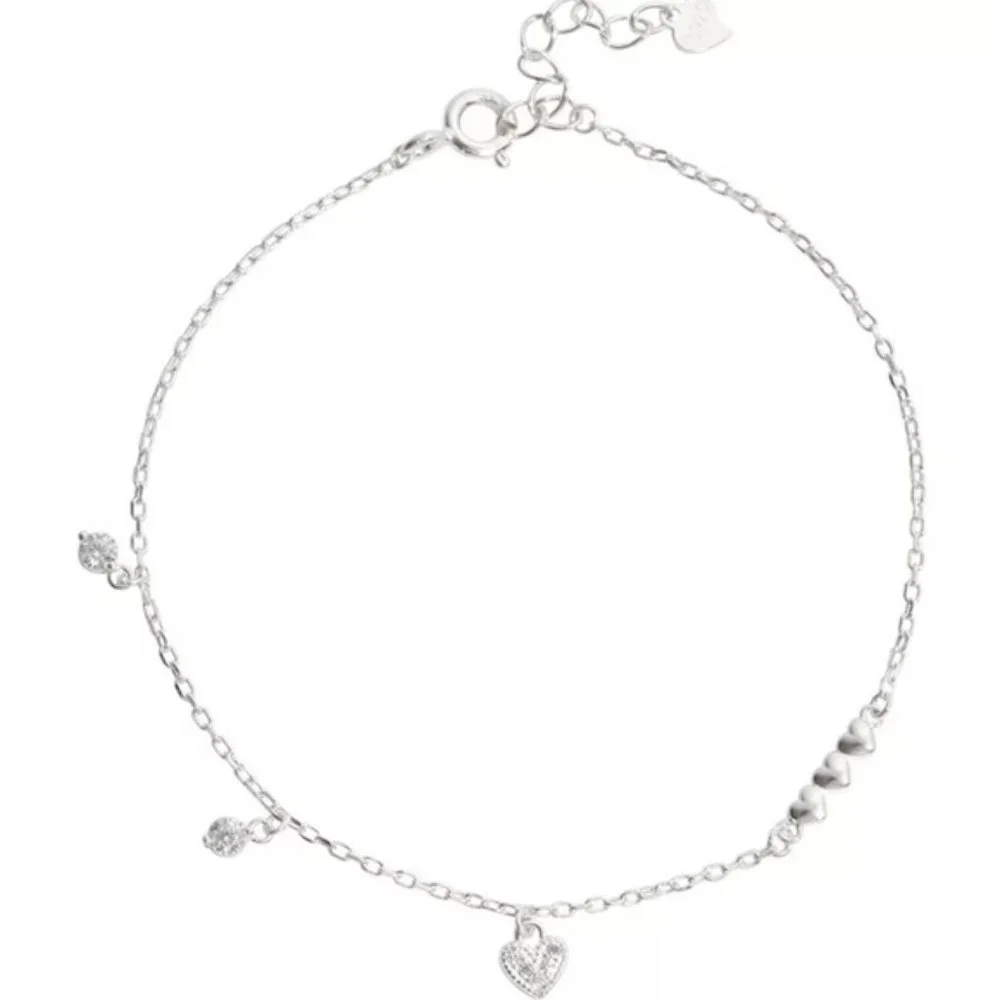 925 Sterling Silver Fashion Temperament Heart Bracelet Jewelry Women Wed… - Picture 5 of 5